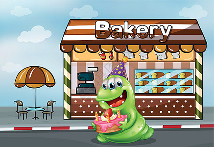 面包店附近有个蛋糕的怪物图片