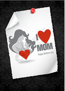 母亲节快乐空白庆典插图妈妈母亲框架假期卡片别针公告图片