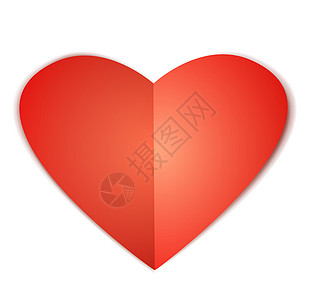 红纸心脏节情感标签数字艺术插图卡片折纸礼物装饰问候语图片