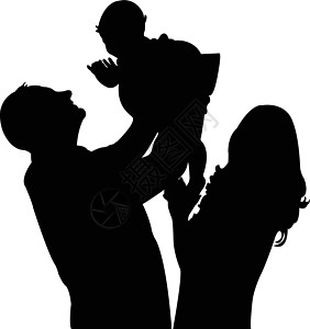 快乐家庭肖像白色婴儿父亲女性儿童插图男性妻子丈夫生活图片