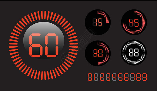 数字倒计时运动插图倒数速度圆圈拨号电子圆形柜台时间高清图片