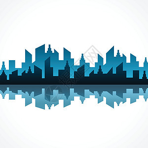 抽象蓝色建筑设计说明图示城市公司场景白色建筑学反射商业正方形天际街道图片