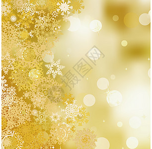 金色圣诞节背景 EPS 8降雪框架庆典邀请函卡片假期冰壶季节写意边界图片