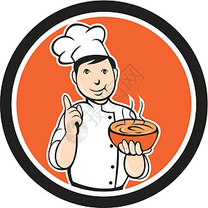 烹饪厨师 背碗圆环图片