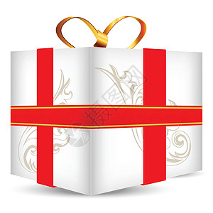 带有金丝结首的礼品盒礼物形状问候礼物盒假期静物图像包装纸庆祝水平图片