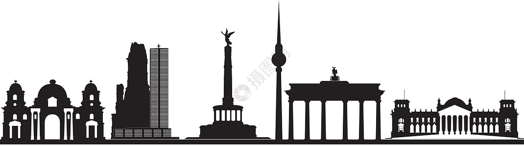 贝尔林天线蓝色城市主场天际大教堂天空旅游景观插图建筑图片