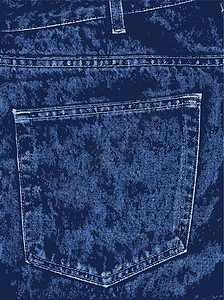 蓝色牛仔口袋针脚艺术材料缝纫裙子服装牛仔布裤子插图绘画图片