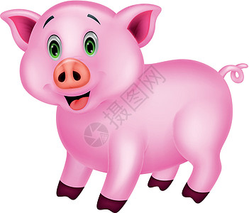 可爱猪漫画家畜卡通片艺术吉祥物艺术品小猪冒充乐趣微笑农业图片