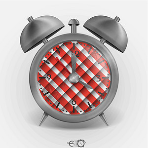 金属古典风格警报钟插图手表圆圈创造力技术红色作品时间白色小时图片