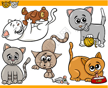 快乐猫卡通插图图片