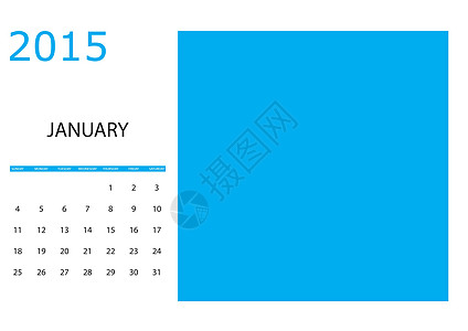 简单20152015年年度日历说明时间季节数字商业日程规划师红色插图日记卡片图片