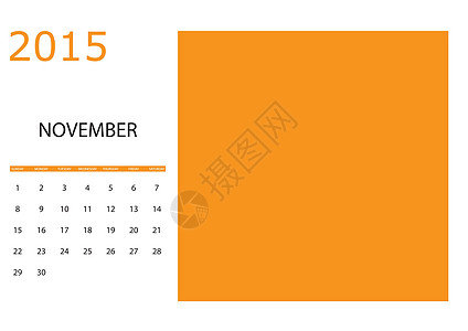简单20152015年年度日历说明商业插图日记日程卡片规划师数字红色时间季节图片