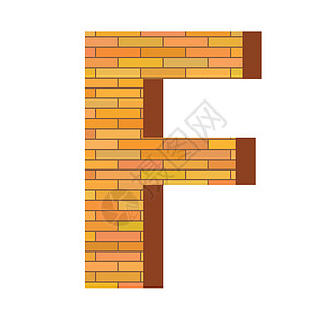 砖字 F工程插图建筑棕色字体分割材料红色打字稿辅音图片