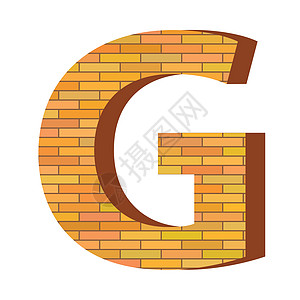 砖制字母 G G分割墙纸辅音红色建筑学工程学习首都材料水泥图片