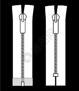 Ziper 类型方案矢量说明 在黑色背景上孤立图片