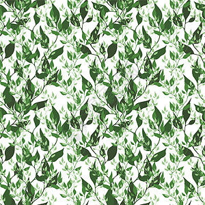 无缝绿色花岗形态开心果手工海浪生活发芽植物群桦木植物森林树叶图片