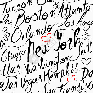 美国旅行目的地城市无缝无缝模式推介会商业海报字体游客旅游墙纸书法国家插图图片
