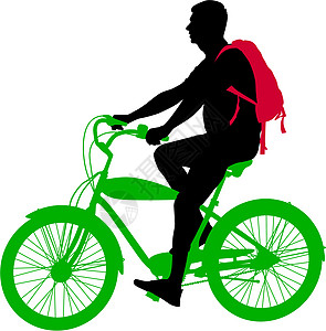 骑自行车的男人骑自行车的男性的轮廓 矢量图行动旅行插图速度运动身体活动追求男人竞争设计图片