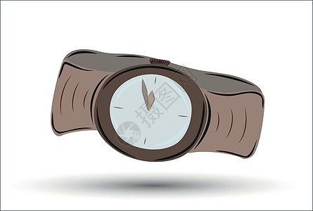 棕色皮革表带的棕色钟表 - 十二点差五分钟图片