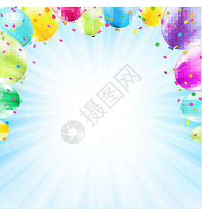 生日贺卡设计模板气球插图图片