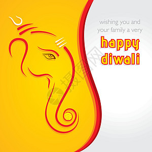 Diwali贺卡背景矢量 具有创意的快乐迪瓦利贺卡背景矢量背景图片