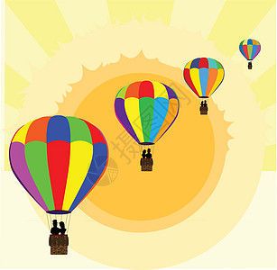 热气球绘画插图艺术品艺术空气乐趣夫妻图片