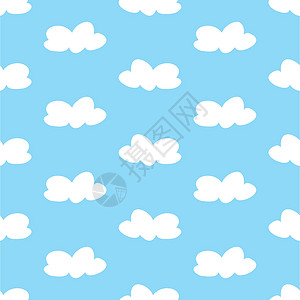 浅蓝色天空瓷砖矢量背景白云图片