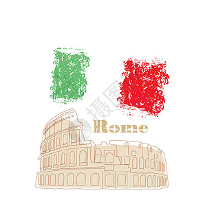意大利斗兽场罗马的巨集插图体育馆首都游客旅行城市建筑艺术纪念碑旗帜设计图片