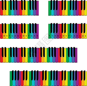彩色钢琴键盘图片