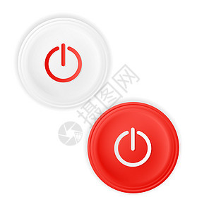电动按钮电脑玻璃纽扣圆形白色商业电子网络圆圈力量图片