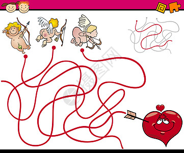 迷宫卡通游戏教育孩子们路线漫画图表幼儿园插图谜语测验假期图片