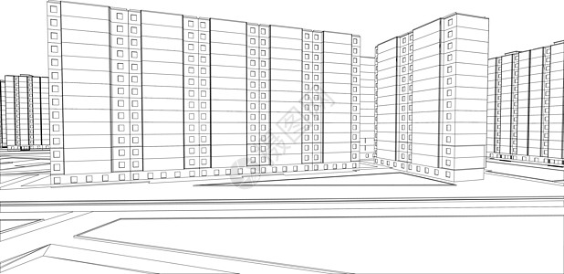 电线框架建筑城市绘画草图工程街道高层建筑公寓楼小区居住图片