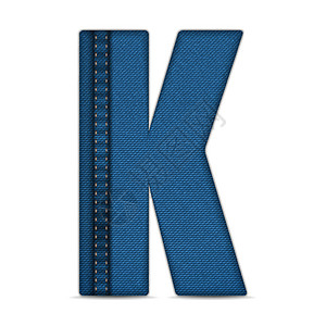 字母字母表 蓝色让简字母棉布纤维纺织品牛仔布白色衣服手工创造力字体概念图片