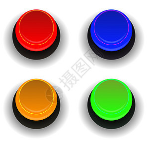 按钮键圆圈徽章空白塑料绿色反射金属阴影红色互联网图片