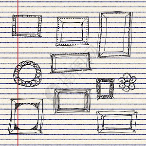 在一行纸页上显示框架的插图图片