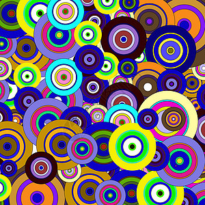 圆圆多色图案织物喜悦蓝色工艺彩虹圆圈打印礼物乐趣艺术图片