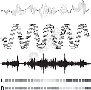矢量声波设置信号波浪状配乐曲线电子谱号波形频率歌曲技术图片