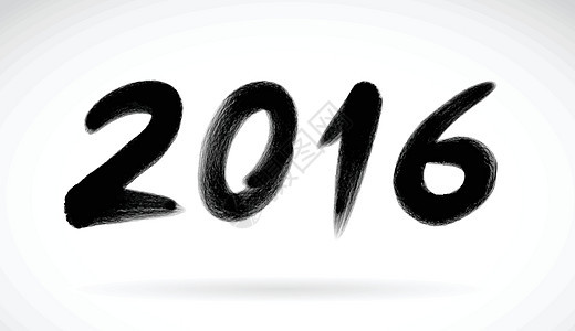 白色背景上的书法矢量 2016 新年符号图片