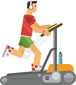 赛马场上的运动员跑步机器慢跑者成人身体锻炼运动装赛跑者速度男人运动图片