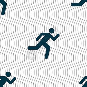 正在运行的 man 图标符号 无缝模式与几何纹理 矢量男性插图身体慢跑训练速度竞赛商业运动员男人图片
