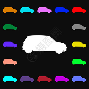jeepJeep 图标符号 您的设计有许多多彩的符号 矢量设计图片