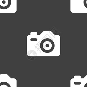 相片相机图标符号 灰色背景上的无缝图案照片快门正方形技术镜片相机闪光插图摄影师摄影图片
