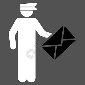 Postman 图标包装背景邮差灰色男人服务送货电子邮件船运工作图片