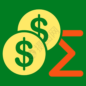 的概要图标字形绿色货币会计背景商业硬币销售量利润金融图片