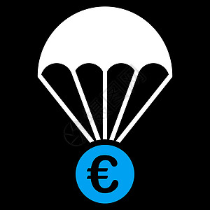Papachlete 图标降落伞银行业货币现金安全联盟宝藏硬币黑色背景图片