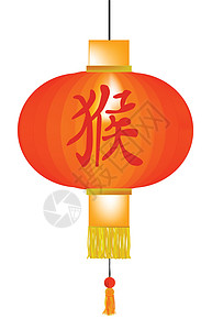 猴子纸中国年绿灯侠插图节日文化橙子艺术品灯笼绘画宗教照明辉光图片