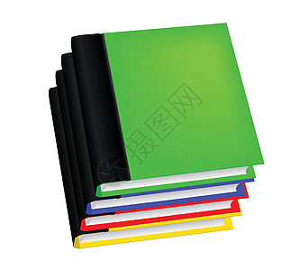 装满现实的彩色书籍堆叠 有空封面 矢量插图以白色背景隔离图片