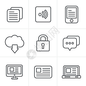 线条图标样式 网站图标集 矢量设计图片