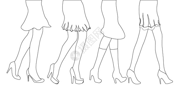女性腿伸展插图蓝色销售量艺术品女孩们绘画女士销售连衣裙红色图片