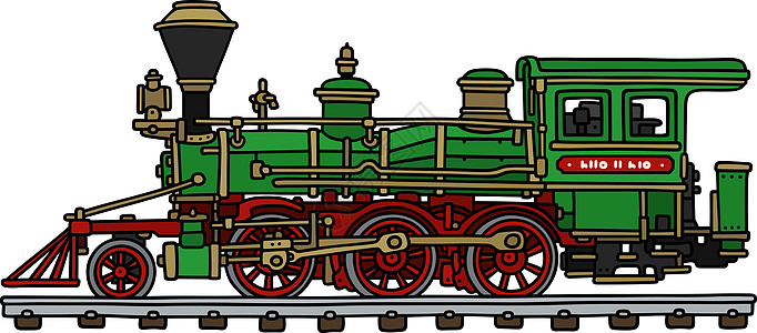 美国旧绿色蒸汽机车图片